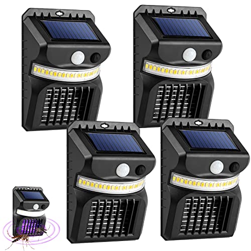 4 Piezas Asesino Solar de Mosquitos, UV Mata Mosquito Trampa, Trampa de Insectos UV para Linterna de Camping, Mosquito Lámpara, para Interior, Exterior, Jardín, Terraza