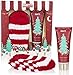 BRUBAKER Cosmetics Set Regalo di Natale Profumo di Bacche Invernali - Calzini di Peluche Extra Morbidi Con 110 Ml di Lozione per I Piedi - Pedi cure Set Natalizio per Donne e Uomini