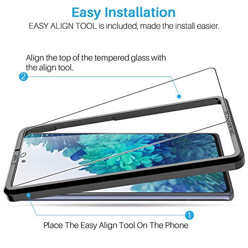 Image of LK 3 Pack Screen Protector & 3 Pack Camera Lens Protector for Samsung Galaxy S20 FE 5G 6.5-inch, Tempered Glass, Easy Frame Installation, Support Fingerprint Reader, Case Friendly