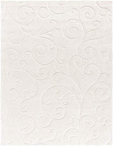 Image of Handwoven Microfibre 3D Rug for Living Room (Ivory & Ivory, 3 X 5 Feet, Microfibre)