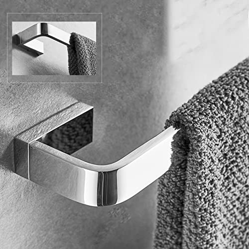 Barre de serviette simple 40 cm et support mural argenté pour linge de toilette