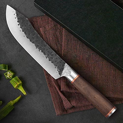 Couteau Utilitaire de 6 pouces de Chef 5Cr15MOV En acier inoxydable Boucher Couteaux Couteaux de cuisson Coucher de cuisson Couteaux de boucherie avec poignée en bois Couteau de cuisine