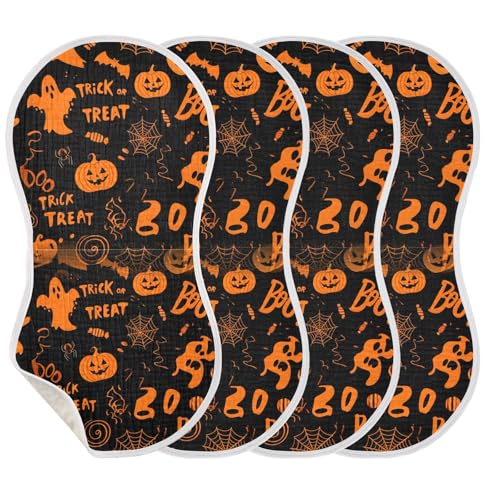 Muslin Burp Cloth for Baby 2PCS Halloween Theme Character Super Absorbent Burping Cloths, Bibs for Newborn Boys Girls3