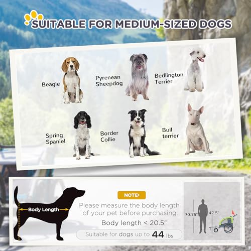 Aosom-Dog-Bike-Trailer-2-in-1-Pet-Stroller-with-Canopy-and-Storage-Pockets - Cucciolini Doodles Aosom-Dog-Bike-Trailer-2-in-1-Pet-Stroller-with-Canopy-and-Storage-Pockets