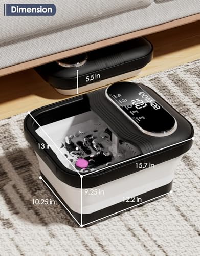 OOAMBB Collapsible Foot Spa with Heat, Bubble and Temp Control, Foot Bath Massager with XL Touch Screen and Massage Rollers, Foot Soaking Tub, Pedicure Foot spa for Stress Relief (Black) — view 6