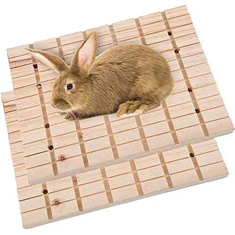 PINVNBY Rabbit Claws Scratching Board Bunny Wooden Grinding Deck Small Animal Play Toy Feet Pad for Hamster Chinchilla Squirrel Guinea Pigs Other Rodent 2 PCS Cover