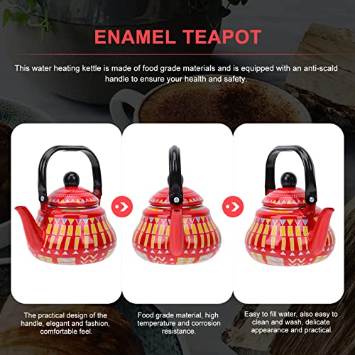 cabilock Esmalte de Porcelana Esmalte de Tetera Tetera Esmaltado Esmaltado Tetera Tetera Hervidor de Té con Asa para La… - Imagen 8