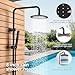 Rainsworth Outdoor Shower Kit Matte Black - Single Handle Brass Valve, 8 Inch Rain Shower Head and Handheld Spray Shower Fixture Combo, 304 Stainless Steel Wall Mount