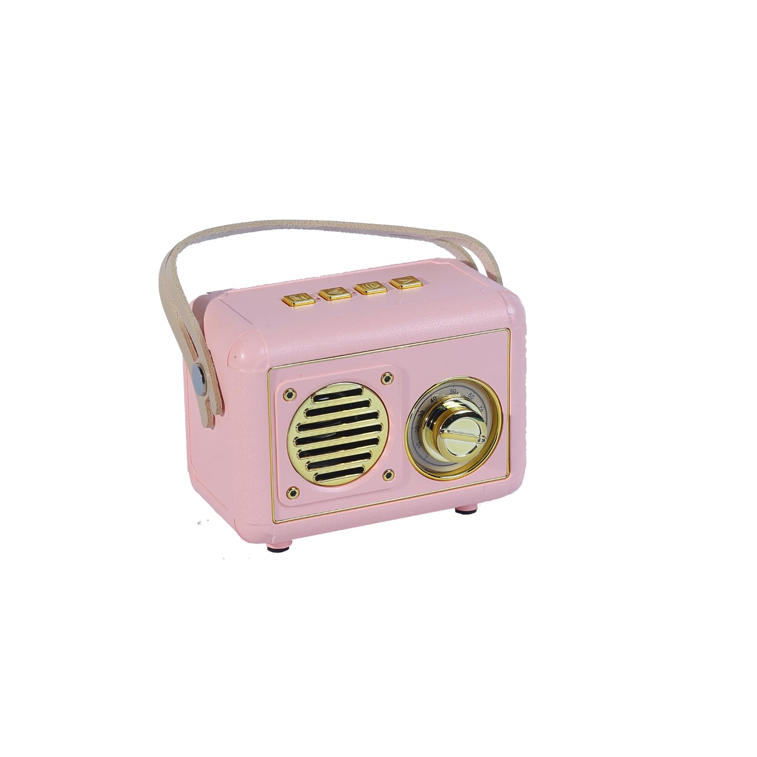 Vintage Radio Retro Bluetooth Speaker,Old Fashioned Classic Style,Enhanced Bass Retro Wireless Vintage Speaker with TF Card Slot,for Travel, Home, Beach, Kitchen - Pink