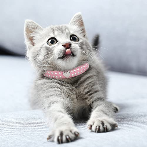 cobee Hundehalsbänder aus Kristall, Bling PU Leder Strass Welpenhalsband, Diamant verstellbares Halsband Bling Halsband für kleine und mittelgroße Hunde und Katzen (S)