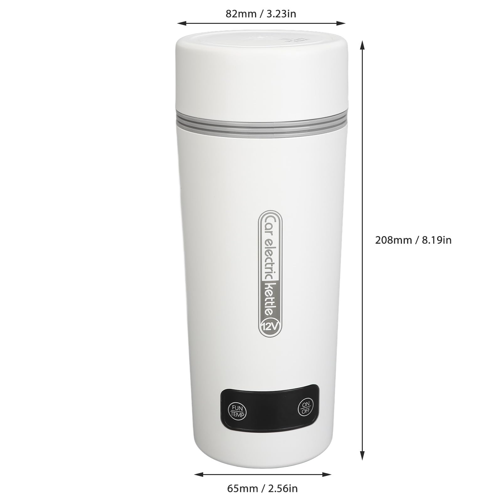 Kubek podgrzewany do samochodu, szczelny, 4 regulacja temperatury, 350 ml, przenośny, elektryczny czajnik podróżny ze stali nierdzewnej do małego samochodu, biały, 12 V.