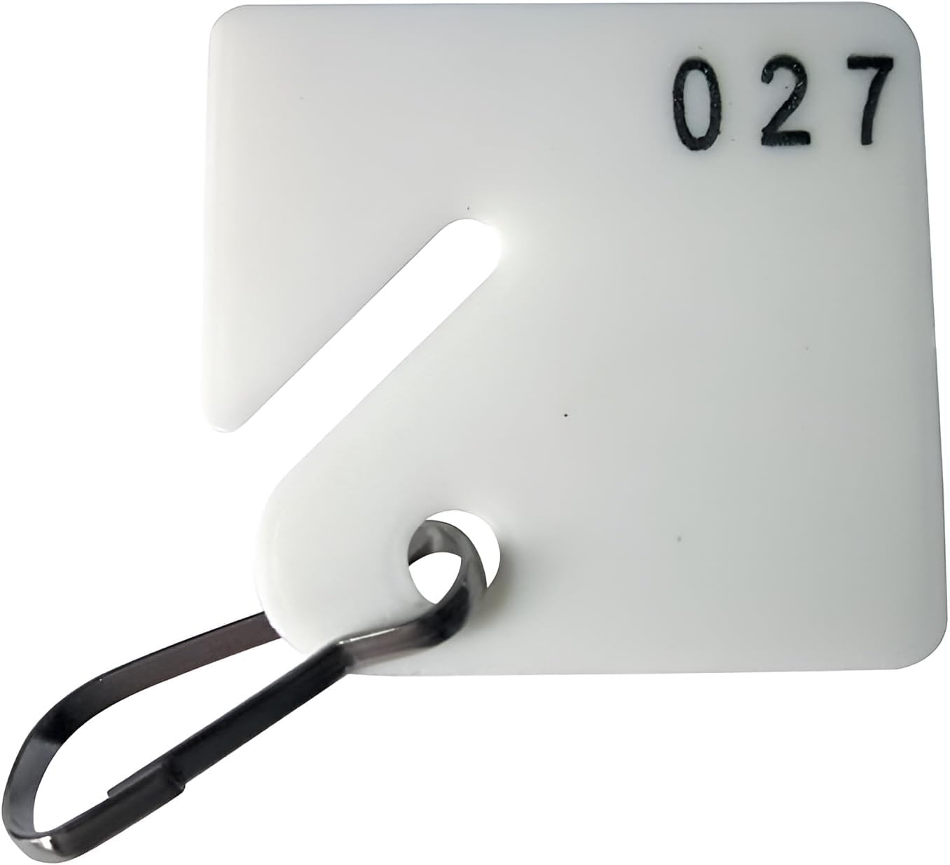 2 Pack of 100, 1-1/2''x1-5/8'' Square-Slotted Key Tag Numbered 1 to 100, White
