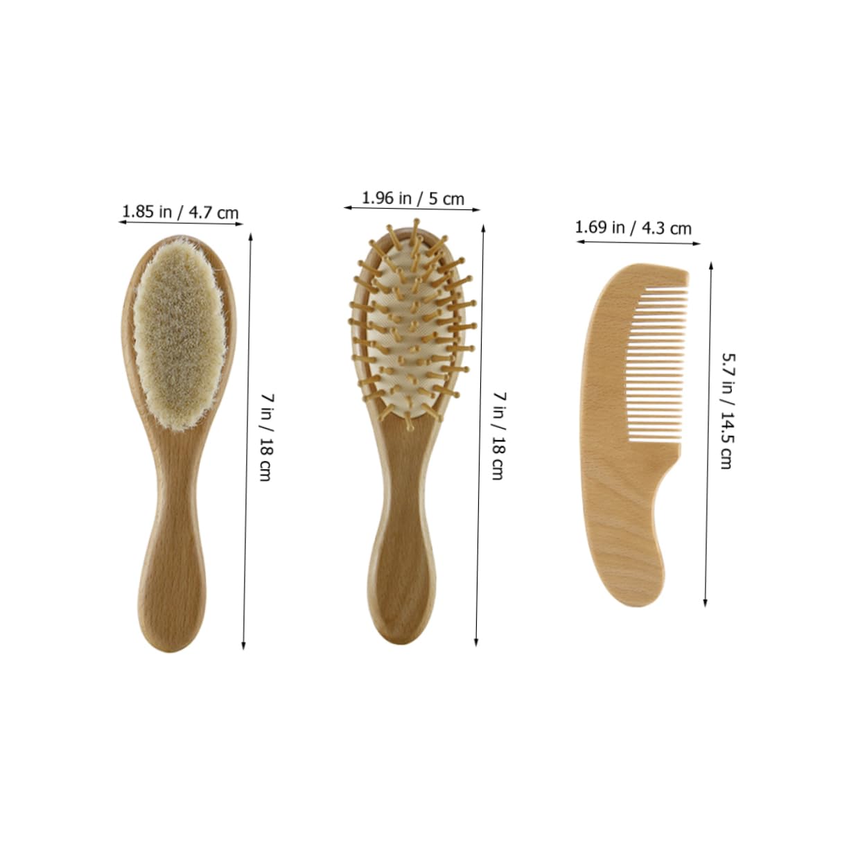 Cepillo y Peine De Lana Para Adecuado Para Recién Nacido Cuidado Del Cabello Diseño Ergonómico Para Viaje