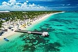 Cuadro de aluminio compuesto de 60 x 40 cm: fotografía de drones del complejo caribeño Bavaro, Punta Cana, República Dominicana (97701800)
