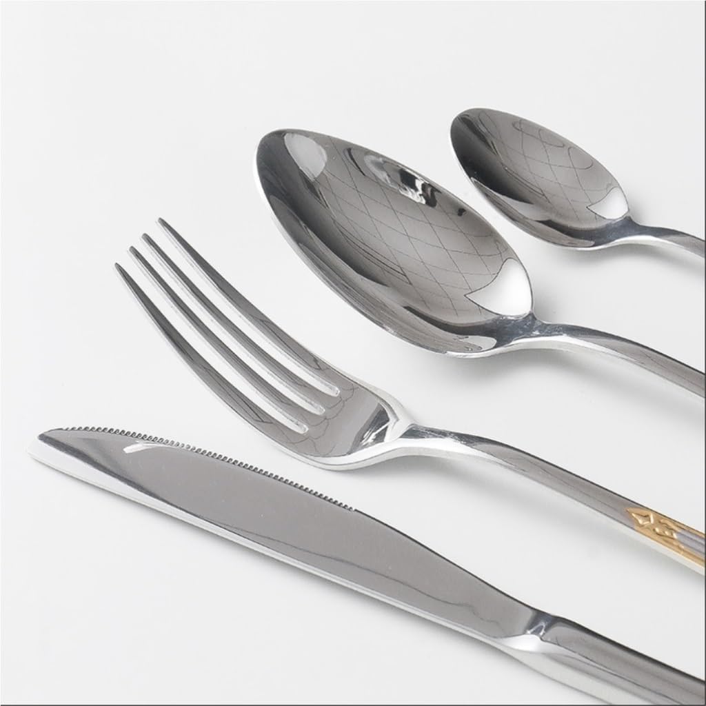 Spoons Tea Spoons Silver Gold Dishwasher Safe Stainless Steel Coffee Spoon for Dessert Coffee ice Cream Cutlery Set (Color : Gold, Size : One Size)