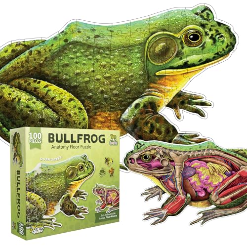 Bullfrog Animal Anatomy Floor Puzzle | 100-Piece Double Sided Jigsaw
