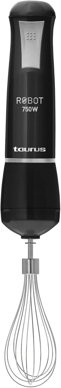 TAURUS ROBOT 500 INOX COMPLETE | Immersion Blender 500 W | Stainless Steel | Detachable Rod | Turbo Rotation System | Pulse Control | Ergonomic and Anti-Splash | Accessories included