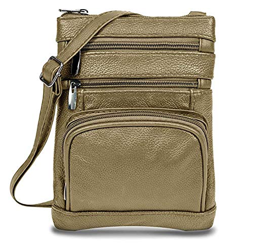 Krediz leather Crossbody Purses for Women, Multi Pocket Crossbody Purse with Adjustable Strap, Soft & Durable Leather Purse
