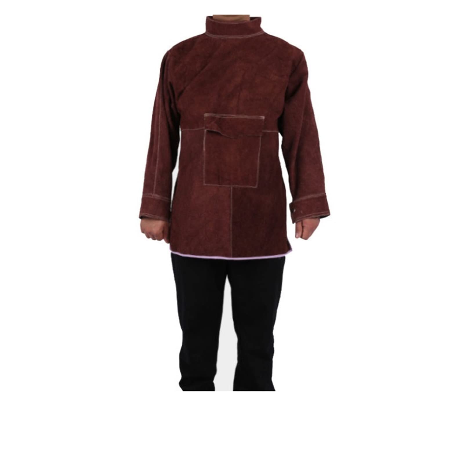 Tablier de soudage en Cuir, équipement de Protection Ignifuge avec Manches, Veste Longue, Veste Robuste pour Fabricants, soudeurs et bricoleurs.