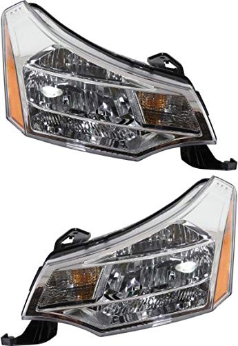 Evan-Fischer Headlight Set Compatible with 2008-2011 Ford Focus Left Driver and Right Passenger Side Halogen With bulb(s) CAPA Certified