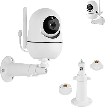 Mippko Baby Monitor Wall Mount Holder Compatible with HelloBaby HB65/HB6550/HB6558/HB66/HB248,ANMEATE SM935E/SM650 / Bonoch/ChildsFarm Baby Monitor,Adjustable Aluminum Alloy Mount,1 Pack White