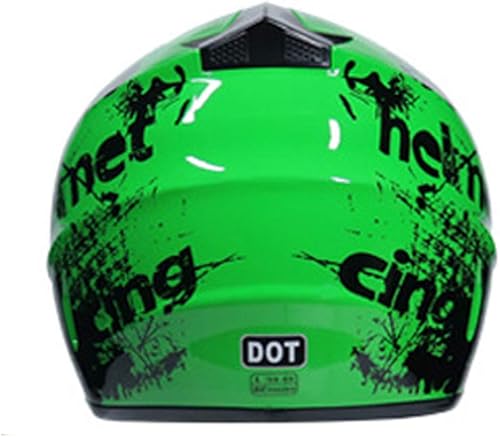 Miniatura 4 de Casco de cuatrimotomotocross para hombres y mujeres casco de competencia profesional certificado por DOT (verde, pequeño)