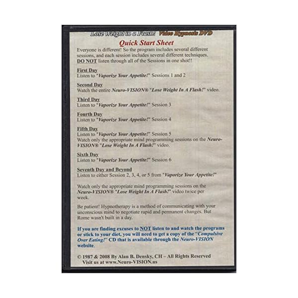 Lose Weight Video Hypnosis & NLP (1 DVD & 2 CDs) with Guided Meditation for Weight Loss - Unique Neuro-Vision Lose Weight in A Flash!