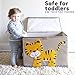 Hurricane Tots Large Toy Chest. Canvas Soft Fabric Children Toy Storage Bin Basket with Flip-top Lid. Collapsible Gray Toy Box for Kids, Boys, Girls, Toddler and Baby Nursery Room