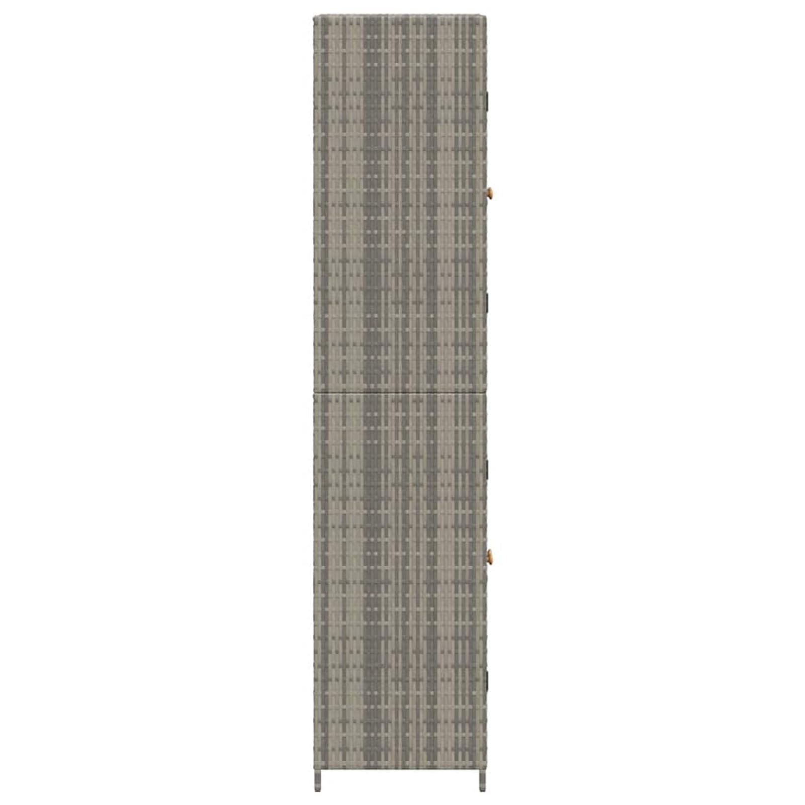 Zewnętrzna szafka do przechowywania, ogród, pojemnik do przechowywania, skrzynia, meble ogrodowe, organizer na klatkę piersiową, szary, 59 x 40 x 180 cm, polirattanowe meble ogrodowe, szare