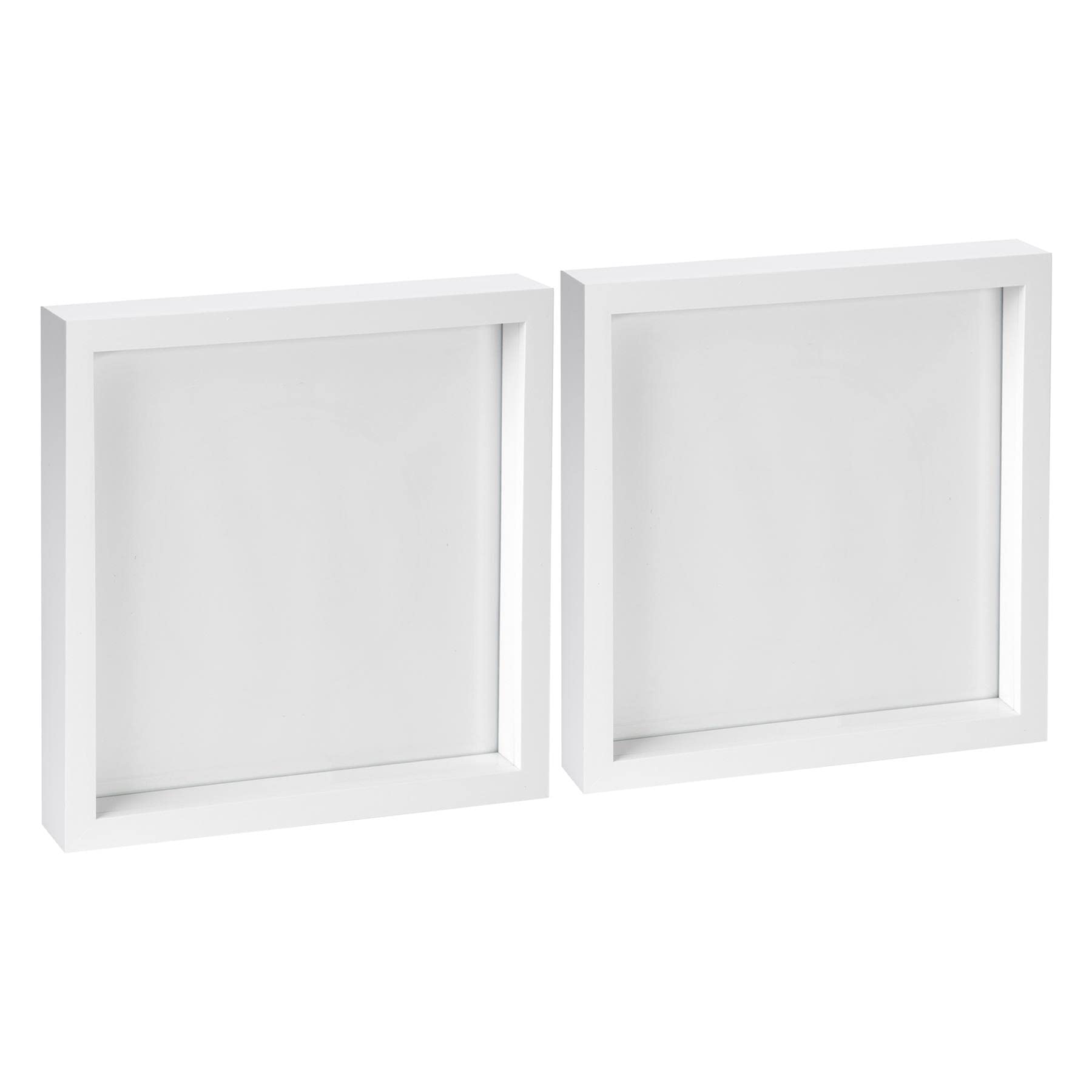 Nicola Spring 2x White 10" x 10" 3D Box Photo Frames - Standing Hanging Craft Shadow Picture Display