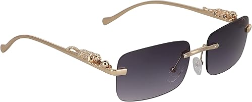 Miniatura 7 de FLAWLESS EYEWEAR Lentes de sol de gran tamaño sin montura para mujeres y hombres, rectangulares, sin marco, a la moda (humo)