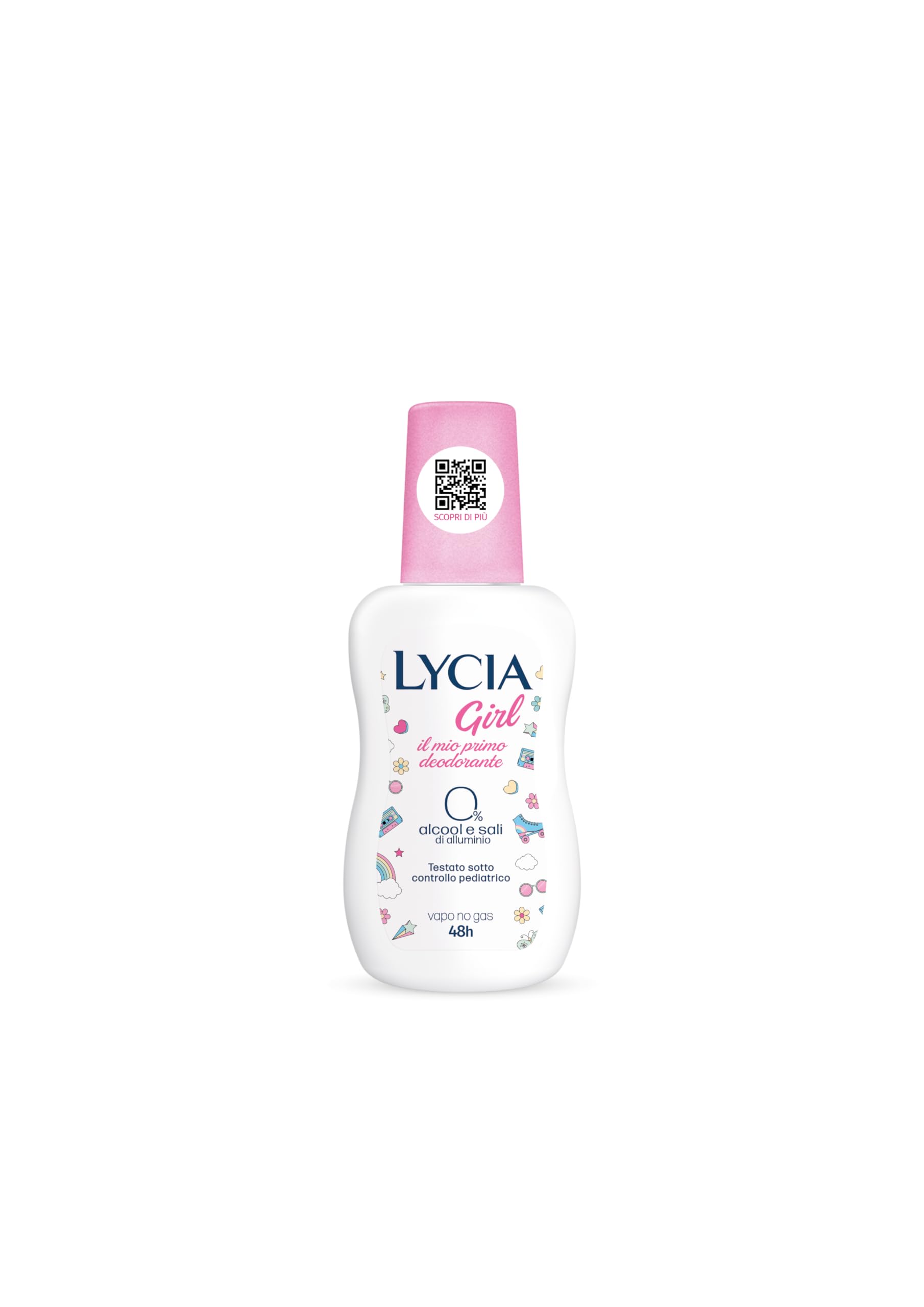 Lycia, Girl Deodorante Bambina Vapo No Gas, Formulato per le Prime Sudorazioni di Bambine e Ragazze, Efficacia fino a 48H, Senza Sali di Alluminio e Senza Alcool, per Pelli Delicate, 75 ml