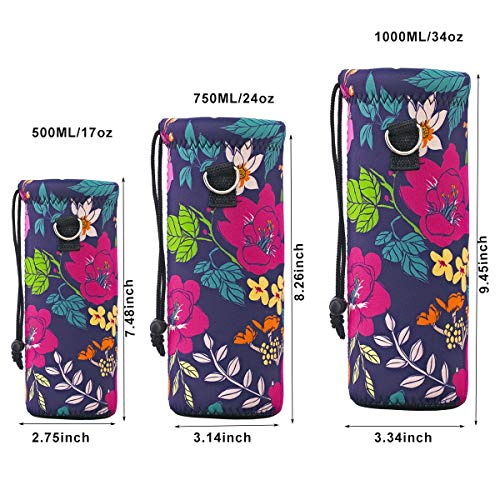 AUPET Water Bottle Bag Carrier,24oz/32oz Insulated Neoprene bottle Sling Holder Case Pouch Cover for 1000ML/750ML Bottles with Shoulder Strap for walking