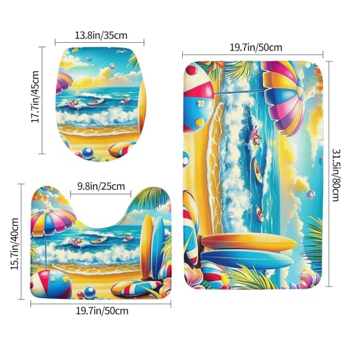 Alfombras de baño seguras y confortables juego de 3 piezas textil 3