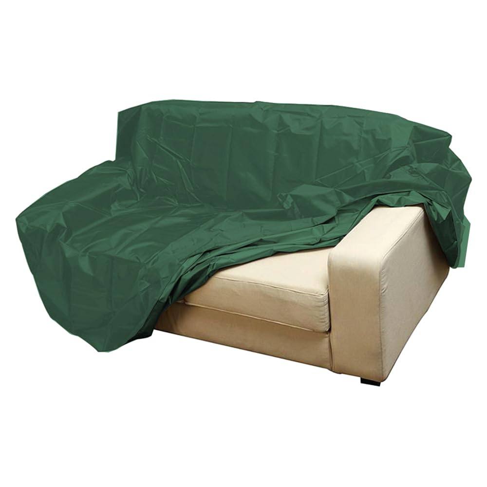 Funda para banco de jardín de 3 plazas, 134 x 66 x 89 cm, resistente al viento, protección UV, para exteriores, banco de patio, impermeable, para muebles de parque, funda de sofá, verde, 210D