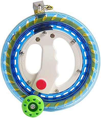 Kite Reel Winder, Kite Line Winder Winding Reel Grip Wheel Handle with 656 ft Durable String and Lock Function Professional Outdoor Kite Accessories