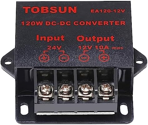 DC 24V to 12V 10A Step Down Converter, 120W 10A Power Buck Voltage Regulator Reducer, Compact Transformer Module for Car, Truck, RV Electronics - 24V to 12V 10A Converter