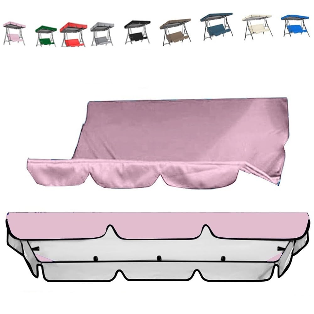 ZYXQQJ Patio Swing Canopy Cover Set 56x47in 65x45in 75x52in Replacement Canopy And Swing Cushion Cover 2 3 Seater Swing Canopy Replacement Cover(Pink,164x114cm/65x45in)
