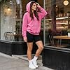 LE VONFORT Womens Oversized Hoodies Unisex Casual Hooded Sweatshirts Vintage Wash Cotton Mens Pullover Tops, Bridal Rose, Medium #1