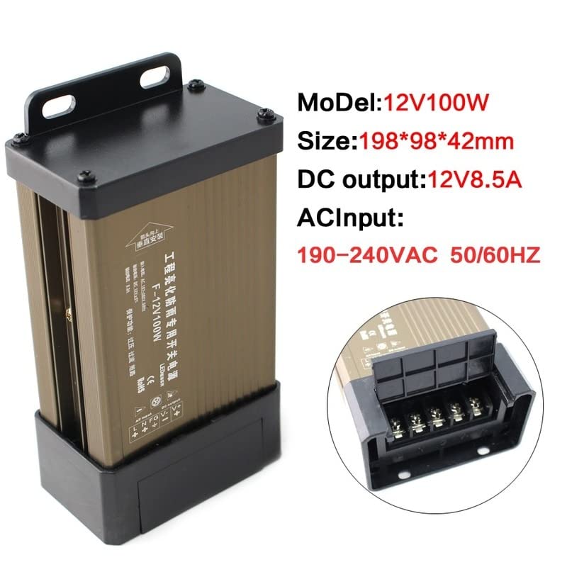 1 2V 500W Fuente de alimentación SMPS 5V 12V 24V 100W 200W 300W 400W 500W 220V for 5V 12V 24V Suministro de energía a Prueba de Lluvia al Aire Libre (Color : 5V 70A 50W)