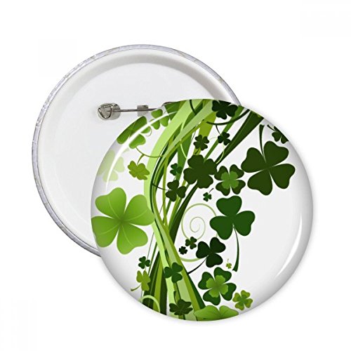 Bouton badge trèfle à quatre feuilles vert et multicolore pour customisation mode 5pcs
