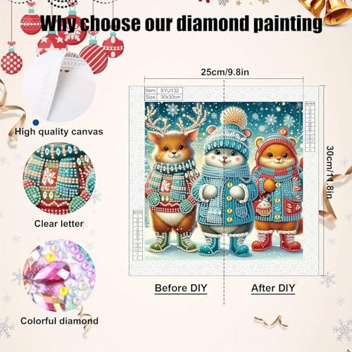Image of Tontut Diamond Painting Kit for Adult Beginners, Bear 5D Special Diamond DIY Crystal Rhinestone Crafts for Home Wall Decoration