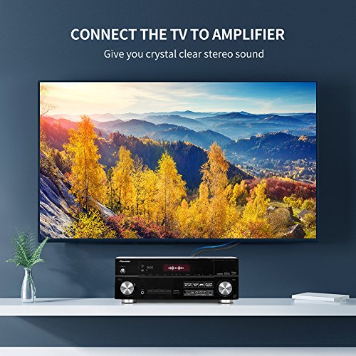 Cabo de áudio estéreo masculino Ugreen 2RCA para 2RCA folheado a ouro para home theater, HDTV, conso