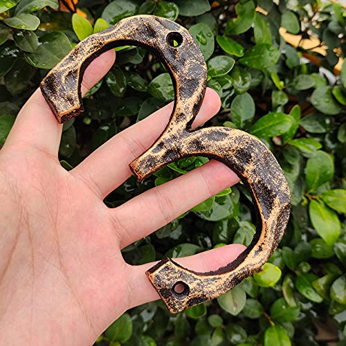 5.5 Inch House Numbers & Letters, Highly Visible Cast Iron Metal Home Address Number For Street Office Mailbox, Antique Brass (Number 3) #TOP2