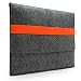 Lavievert Handmade Gray Felt Case Bag Sleeve with Orange Elastic Band for Apple 13" MacBook Air / 13" MacBook Pro / 13" MacBook Pro with Retina and Most Popular 13-13.3 Inch Laptops / Notebooks