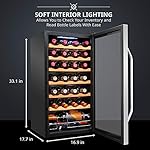 Ivation 28 Bottle Compressor Wine Cooler Refrigerator w/Lock | Large Freestanding Wine Cellar For Red, White, Champagne or Sparkling Wine | 41f-64f Digital Temperature Control Fridge Stainless Steel - Image 2