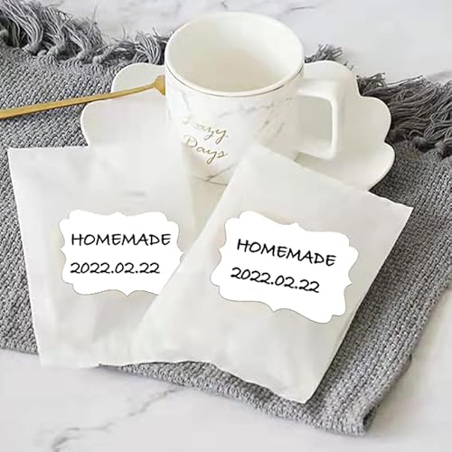 Salemar White Labels Stickers, 2X3 Inch Fancy Shape Stickers Labels For Essential Oil Bottle Or Food Jars Holiday Present Stickers Kraft Christmas Gift Tags Stickers,200Pcs(White) #TOP5