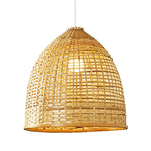 Plafonnier en rotin pour cuisine et salon de thé au design dôme industriel