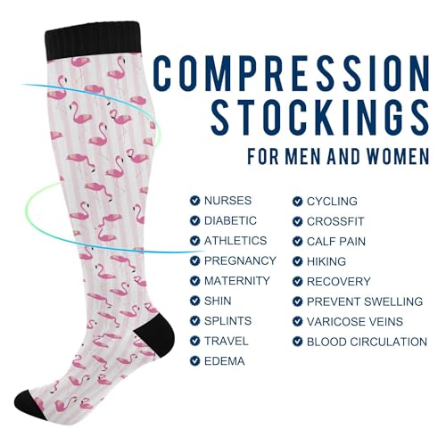 Compression Socks for Men and Women Circulation Wide Calf Knee High Socks Support for Running Medical Travel4