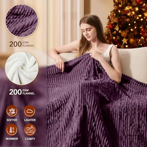 Image of Homemate Electric Heated Blanket King Size - 100 inchx90 inch Heating Blanket King Size Dual Control 1 /2 /4 /6 /8 Hours Auto-Off 10 Heat Level Over-Heat Protection Soft Flannel Sherpa ETL Certification